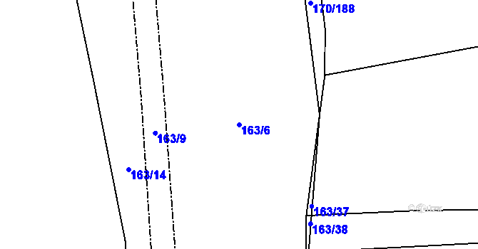 Parcela st. 163/6 v KÚ Borek nad Labem, Katastrální mapa