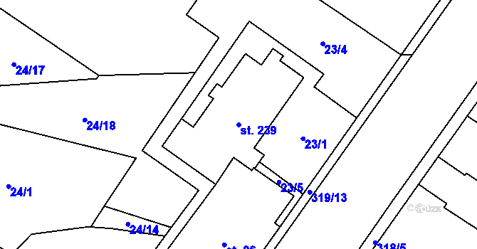 Parcela st. 239 v KÚ Borek u Českých Budějovic, Katastrální mapa