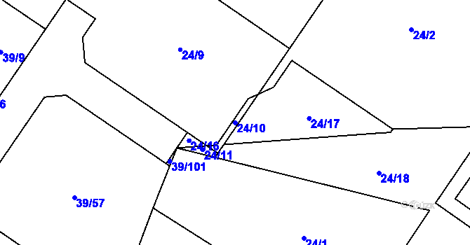Parcela st. 24/10 v KÚ Borek u Českých Budějovic, Katastrální mapa