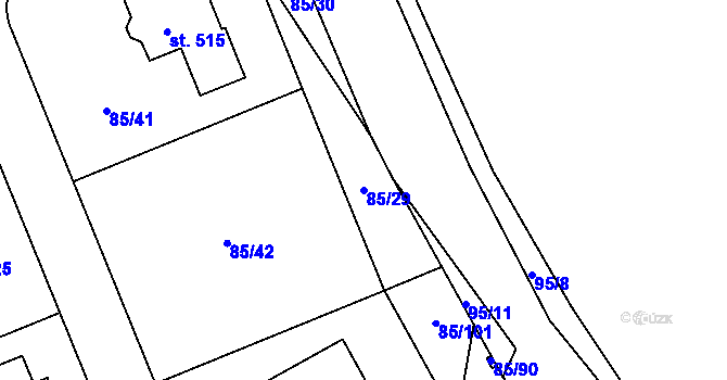 Parcela st. 85/29 v KÚ Borek u Českých Budějovic, Katastrální mapa