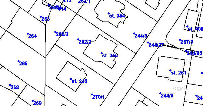 Parcela st. 355 v KÚ Borek u Českých Budějovic, Katastrální mapa
