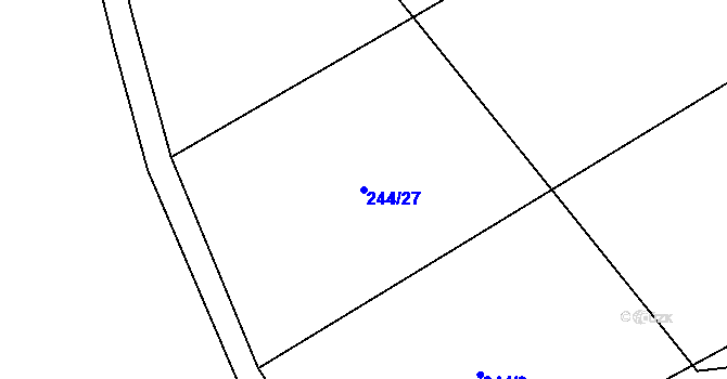 Parcela st. 244/27 v KÚ Borek u Dačic, Katastrální mapa