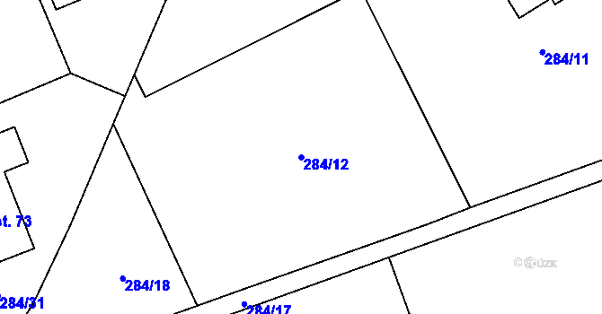 Parcela st. 284/12 v KÚ Borek u Dačic, Katastrální mapa