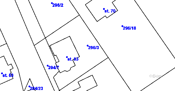 Parcela st. 296/3 v KÚ Borek u Dačic, Katastrální mapa