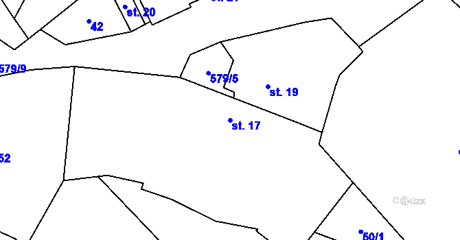 Parcela st. 17 v KÚ Borek u Chotěboře, Katastrální mapa