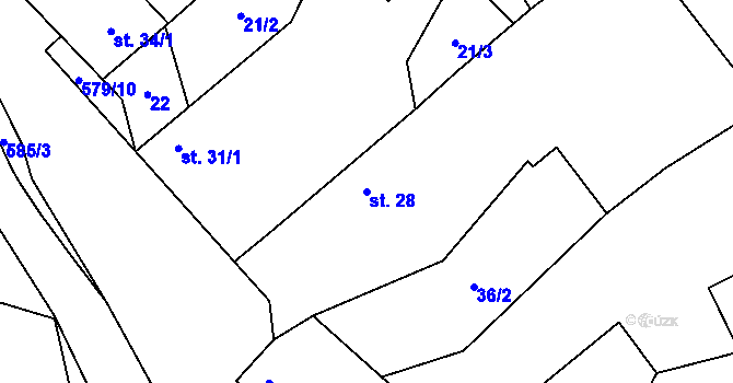 Parcela st. 28 v KÚ Borek u Chotěboře, Katastrální mapa