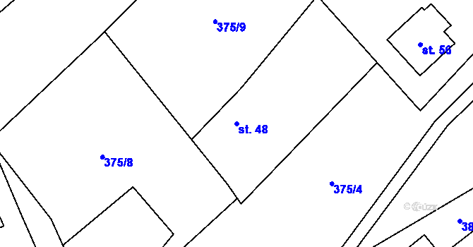 Parcela st. 48 v KÚ Borek u Chotěboře, Katastrální mapa