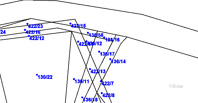 Parcela st. 136/17 v KÚ Ostružno, Katastrální mapa