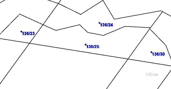Parcela st. 136/25 v KÚ Ostružno, Katastrální mapa