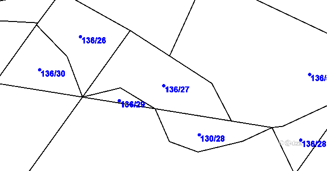 Parcela st. 136/27 v KÚ Ostružno, Katastrální mapa