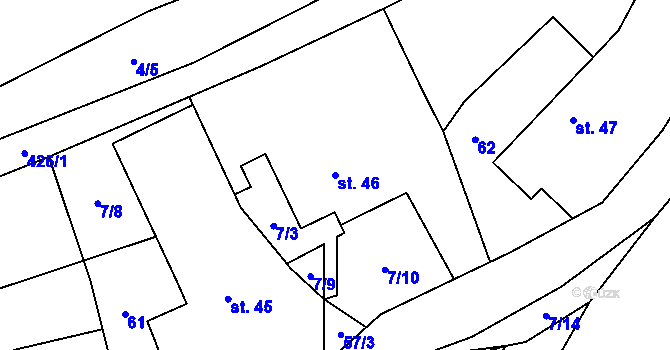 Parcela st. 46 v KÚ Ostružno, Katastrální mapa