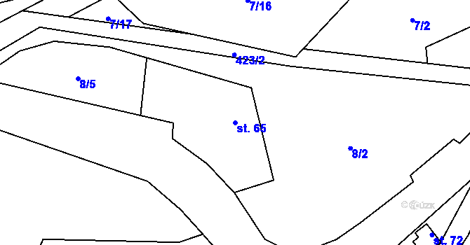 Parcela st. 65 v KÚ Ostružno, Katastrální mapa
