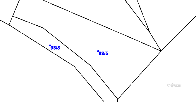 Parcela st. 98/5 v KÚ Borek u Miletína, Katastrální mapa