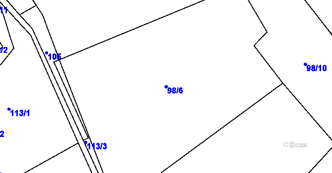 Parcela st. 98/6 v KÚ Borek u Miletína, Katastrální mapa