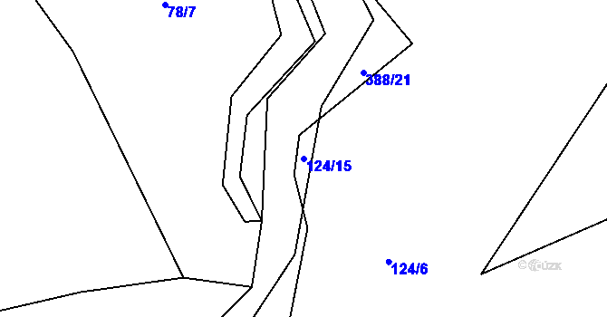 Parcela st. 124/15 v KÚ Borek u Miletína, Katastrální mapa