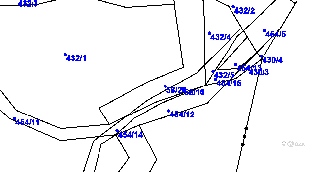 Parcela st. 58/24 v KÚ Želejov, Katastrální mapa