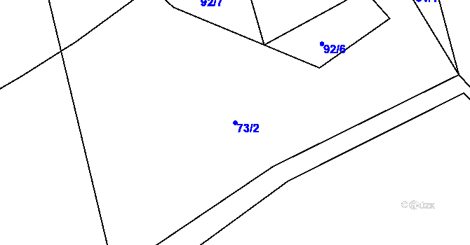 Parcela st. 73/2 v KÚ Želejov, Katastrální mapa