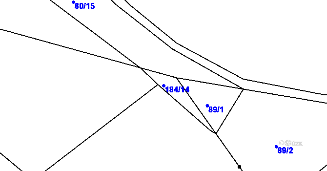 Parcela st. 184/14 v KÚ Želejov, Katastrální mapa