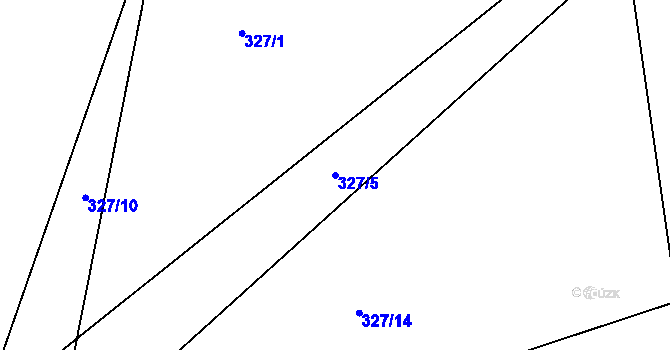 Parcela st. 327/5 v KÚ Želejov, Katastrální mapa