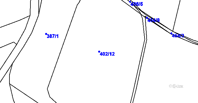 Parcela st. 402/12 v KÚ Želejov, Katastrální mapa