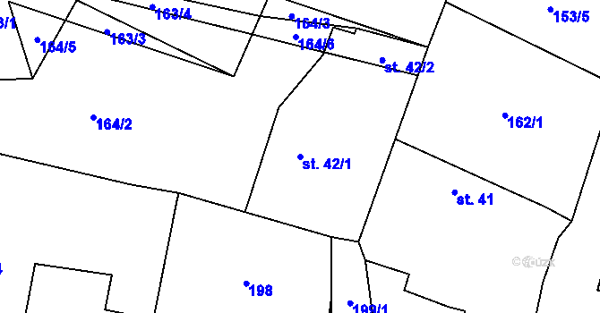 Parcela st. 42/1 v KÚ Borek, Katastrální mapa