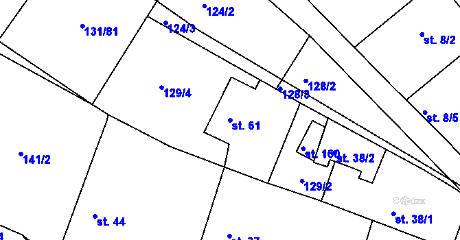 Parcela st. 61 v KÚ Borek, Katastrální mapa