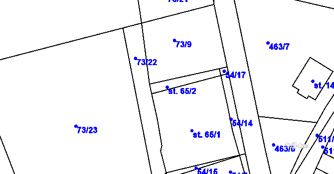Parcela st. 65/2 v KÚ Borek, Katastrální mapa