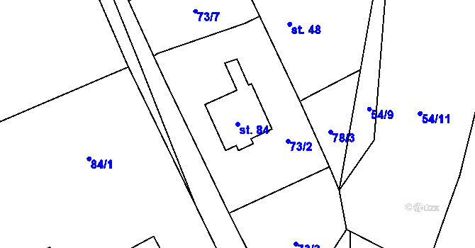 Parcela st. 84 v KÚ Borek, Katastrální mapa