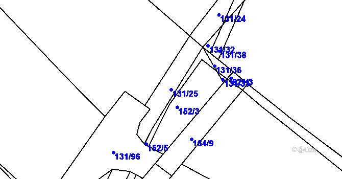 Parcela st. 131/25 v KÚ Borek, Katastrální mapa