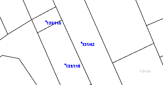 Parcela st. 131/42 v KÚ Borek, Katastrální mapa