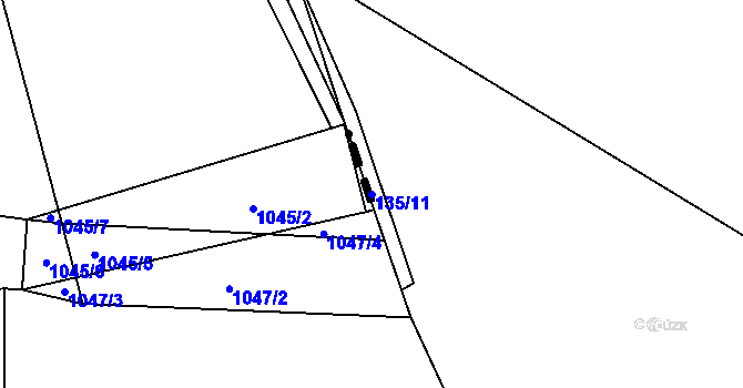 Parcela st. 135/11 v KÚ Borek, Katastrální mapa