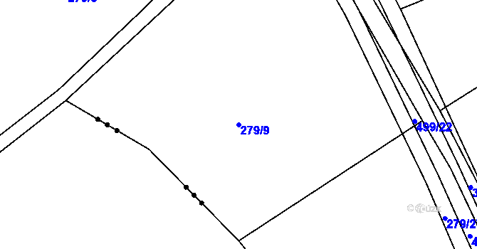 Parcela st. 279/9 v KÚ Borek, Katastrální mapa