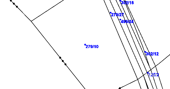 Parcela st. 279/10 v KÚ Borek, Katastrální mapa