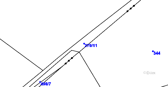 Parcela st. 279/11 v KÚ Borek, Katastrální mapa