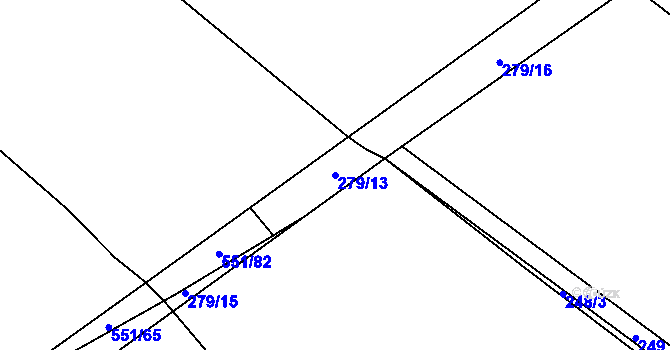 Parcela st. 279/13 v KÚ Borek, Katastrální mapa