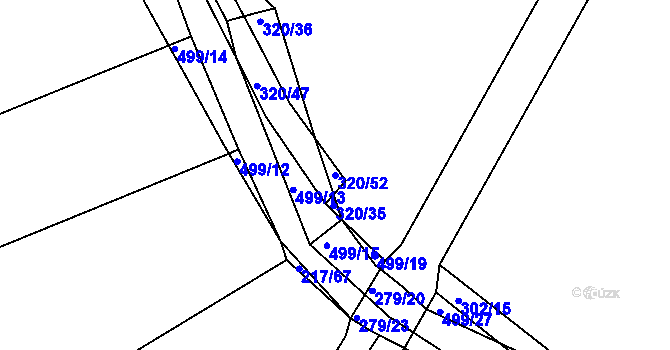 Parcela st. 320/52 v KÚ Borek, Katastrální mapa