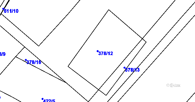 Parcela st. 378/12 v KÚ Borek, Katastrální mapa