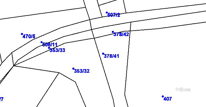 Parcela st. 378/41 v KÚ Borek, Katastrální mapa