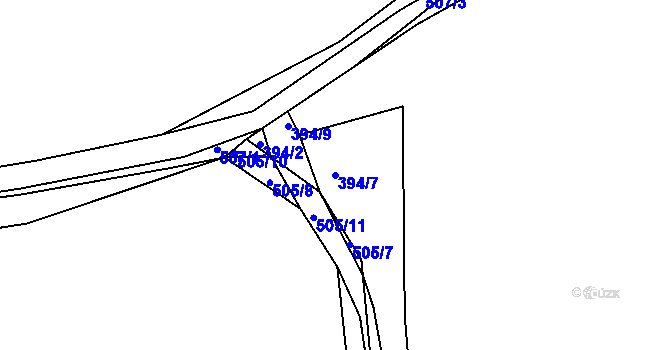 Parcela st. 394/7 v KÚ Borek, Katastrální mapa