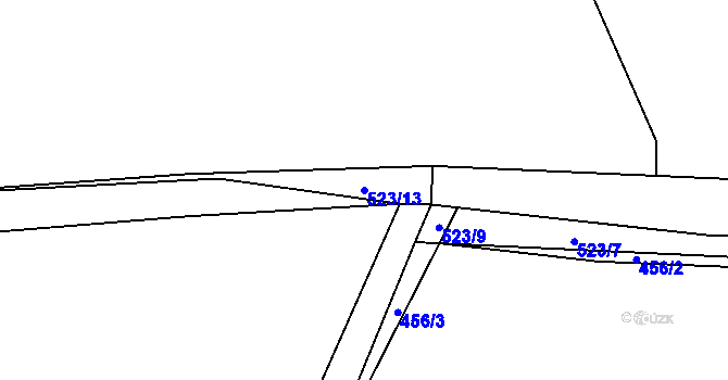 Parcela st. 523/13 v KÚ Borek, Katastrální mapa