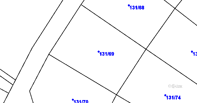 Parcela st. 131/69 v KÚ Borek, Katastrální mapa