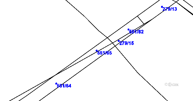 Parcela st. 551/65 v KÚ Borek, Katastrální mapa