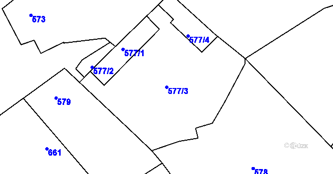 Parcela st. 577/3 v KÚ Borkovany, Katastrální mapa
