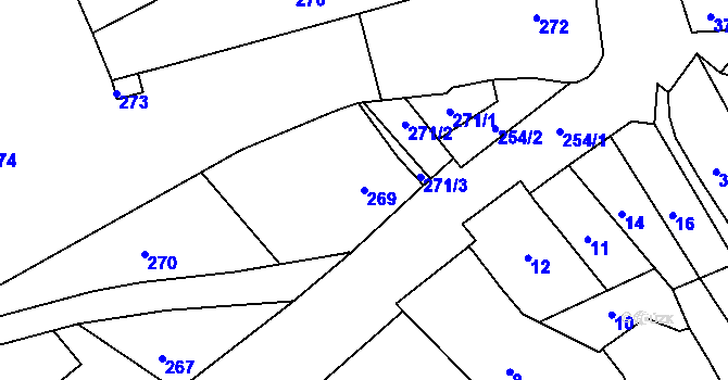 Parcela st. 269 v KÚ Borkovany, Katastrální mapa