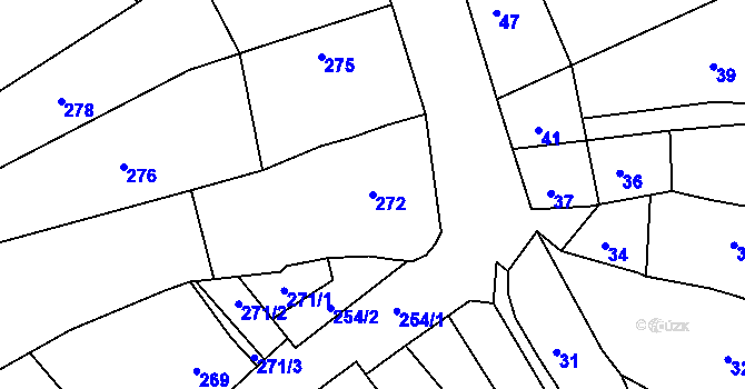 Parcela st. 272 v KÚ Borkovany, Katastrální mapa