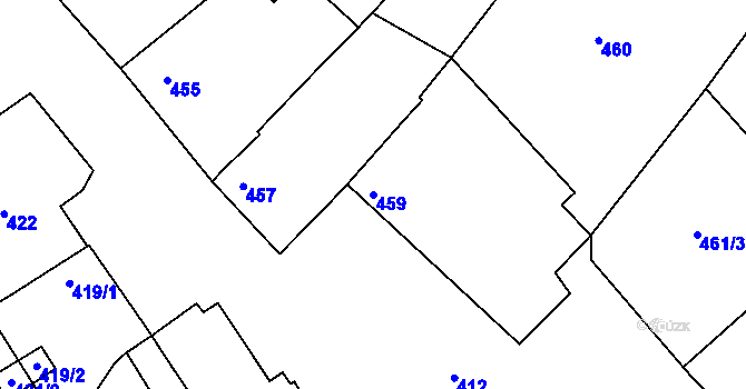 Parcela st. 459 v KÚ Borkovany, Katastrální mapa