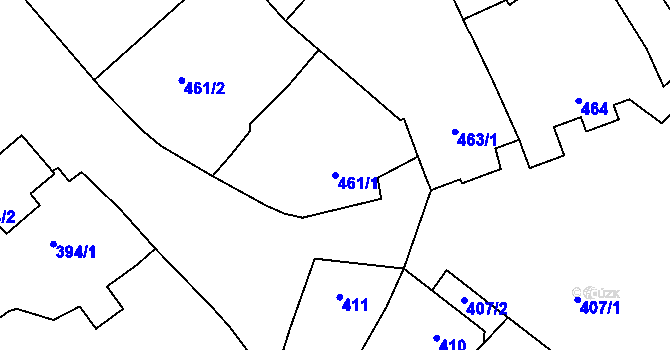 Parcela st. 461/1 v KÚ Borkovany, Katastrální mapa