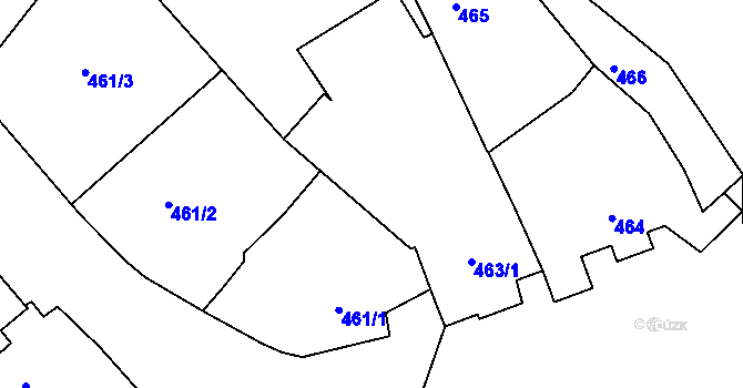 Parcela st. 463/1 v KÚ Borkovany, Katastrální mapa