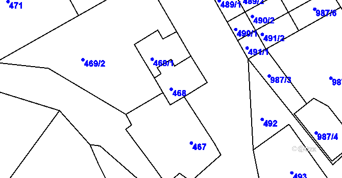 Parcela st. 468 v KÚ Borkovany, Katastrální mapa