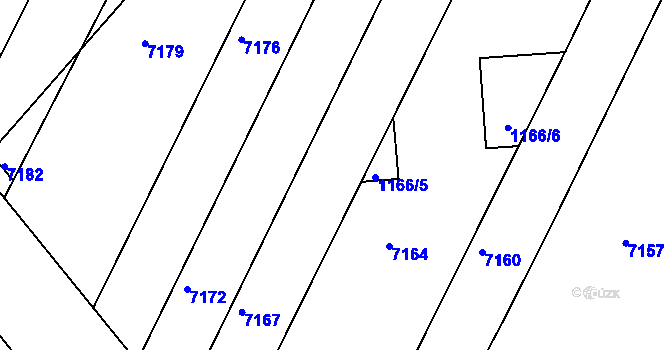 Parcela st. 1166/4 v KÚ Borkovany, Katastrální mapa